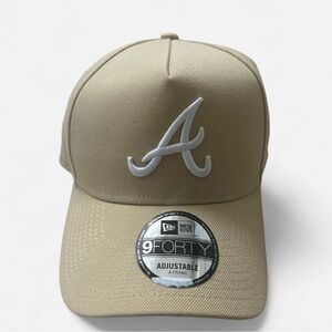 New Era Tan Baseball Cap with White Embroidered A